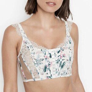 Victoria’s Secret Top Corset Lace Bra X Small - Coconut White Botanical Floral